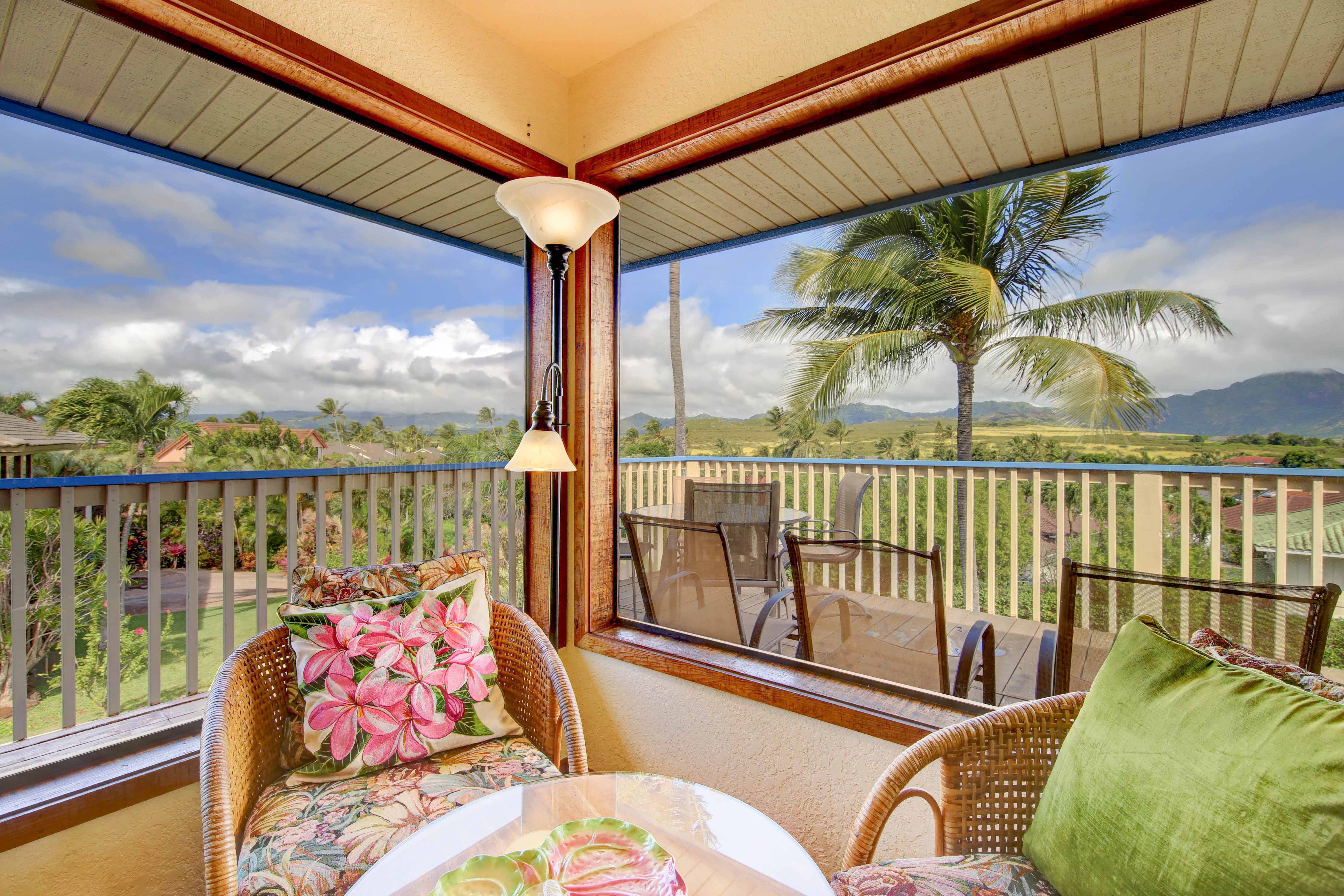 Ocean views from living room, vacation rental home in Poipu Kauai Hawaii