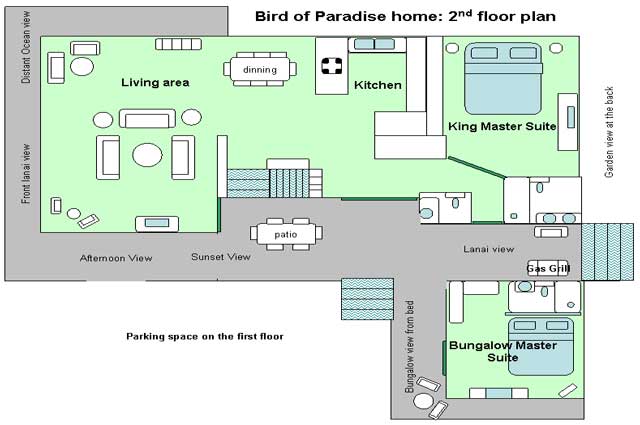 Second floorplan of our poiup vacation rental house