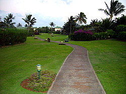 Greenbelt in Poipu Kai Resort walking to the beaches