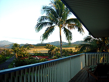 Our vacation rental home at lanai during morning time.